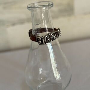 Sterling Silver and Leather Bracelet with Silver Buckle